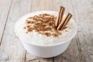Arroz con leche de coco y vainilla