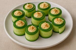 Rollitos de pepino con hummus