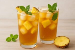 Té tropical con piña y coco