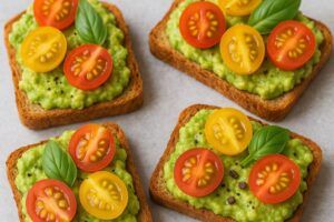 Tostaditas de Aguacate y Tomate Cherry